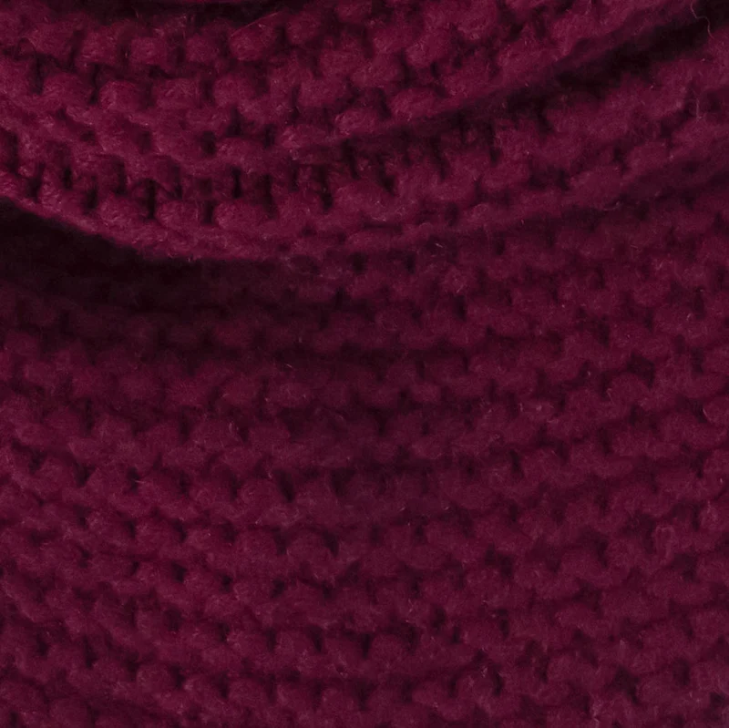 Burgundy Chunky Link Knit Organic Cashmere Triangle Scarf