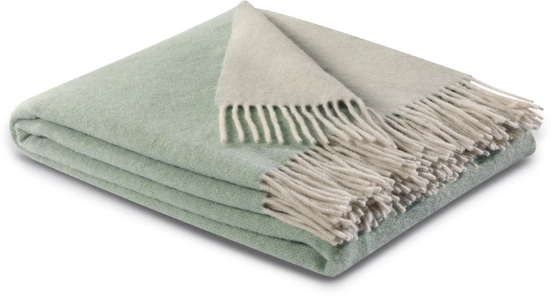 Biederlack Kaschmirplaid 150x200 salvia-creme