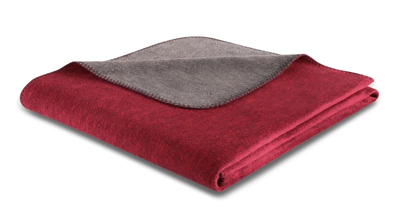 Biederlack Wohndecke Melange Doubleface 150x200 dunkelrot-anthrazit