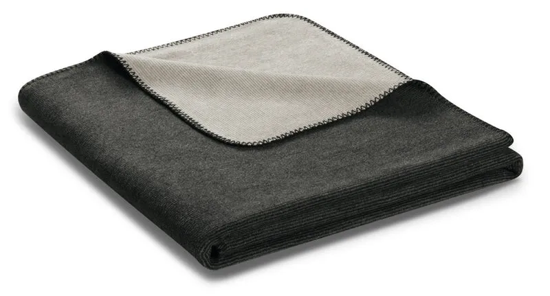 Biederlack Wohndecke Melange Doubleface 150x200 anthraz.-silber