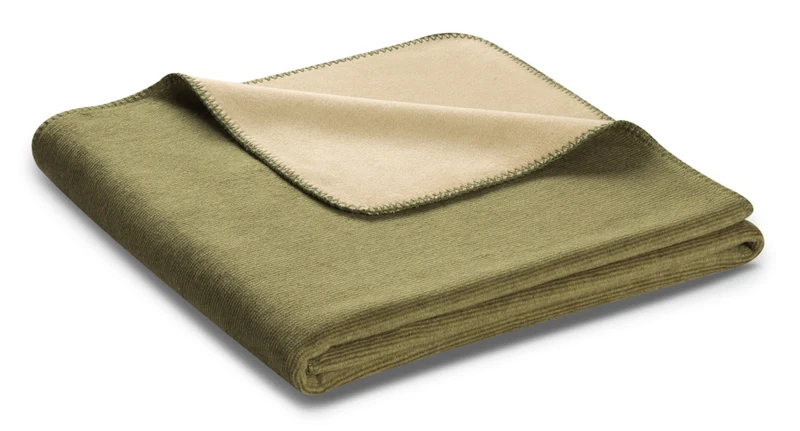 Biederlack Wohndecke Melange Doubleface 150x200 oliv-sahara