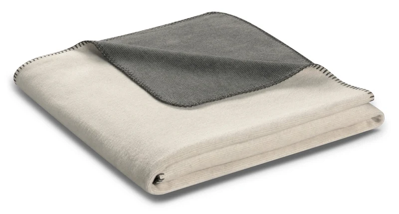 Biederlack Wohndecke Melange Doubleface 150x200 natur-graphit