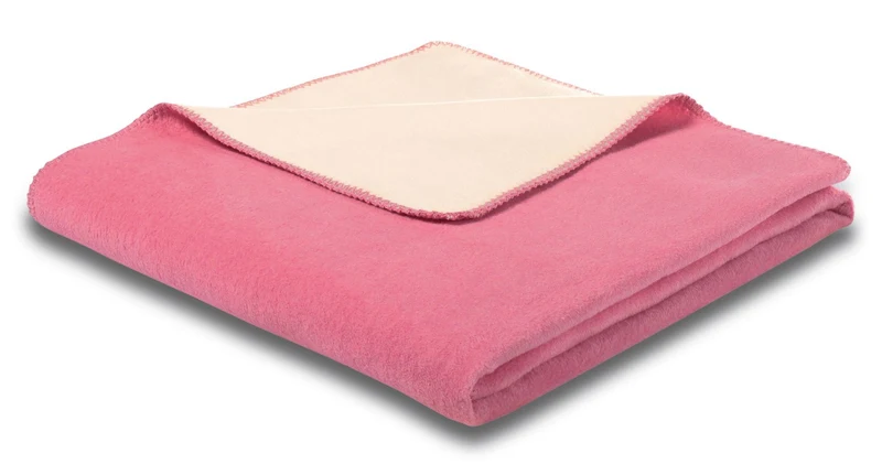 Biederlack Wohndecke Doubleface 150x200 pink-ecru