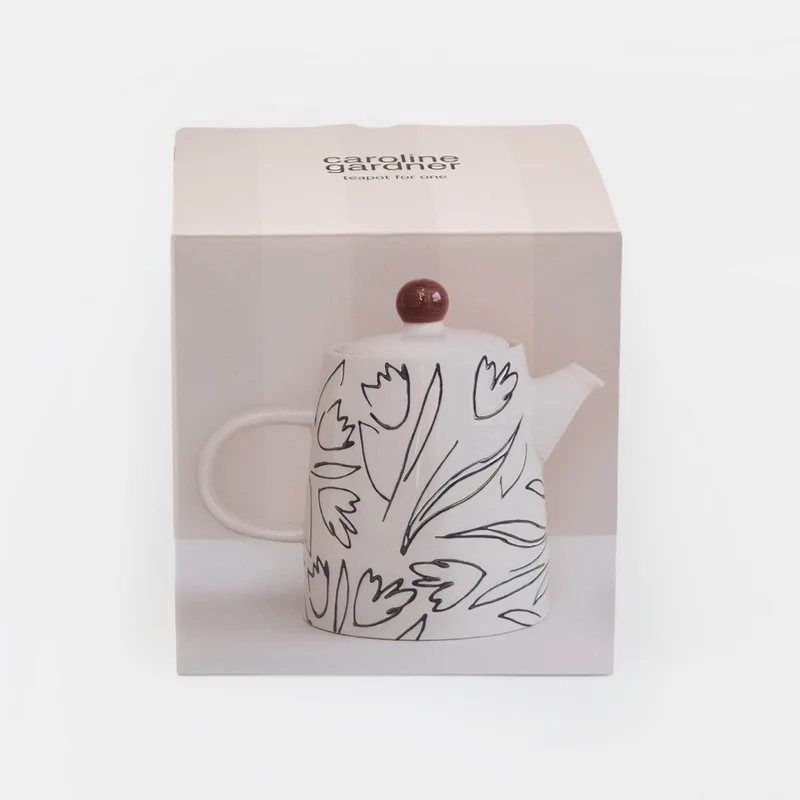 Outline Flowers Small Teapot