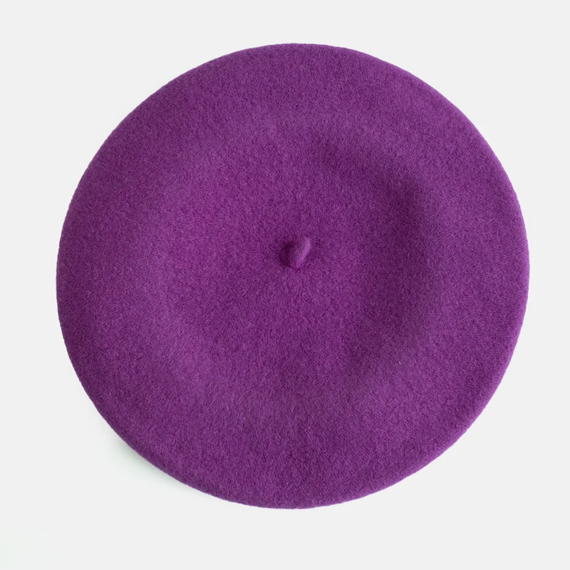 Purple Pure Merino Classic Beret