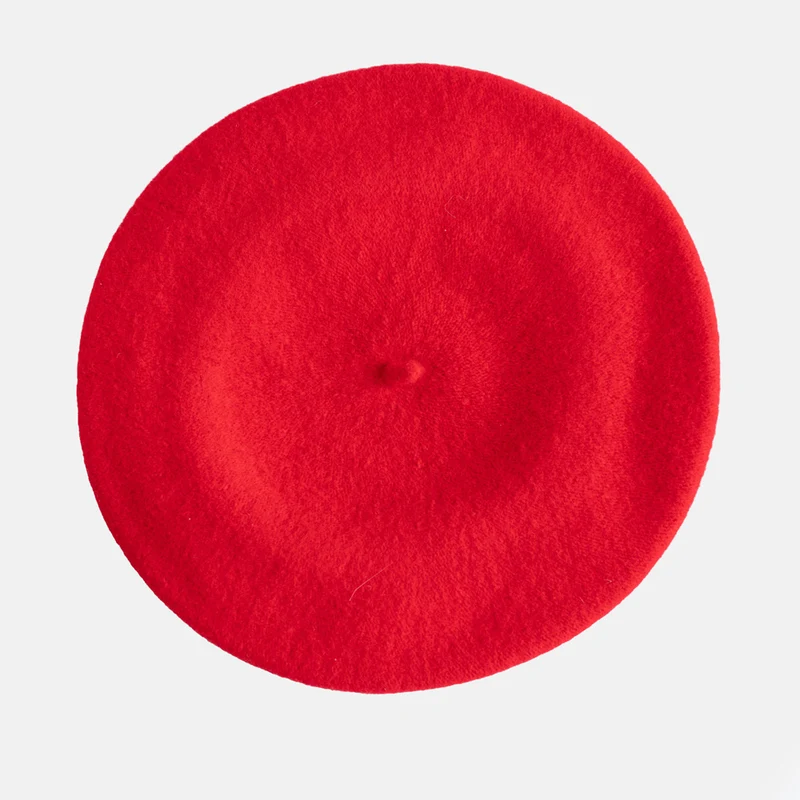 Bright Red Pure Merino Classic Beret