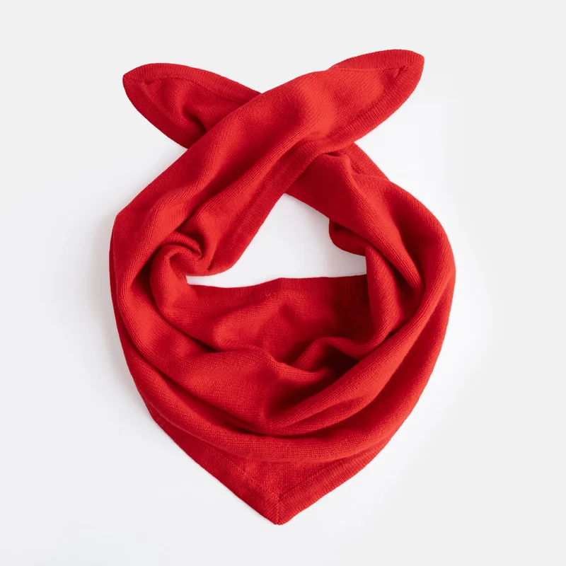 Red Cashmere Triangle Scarf