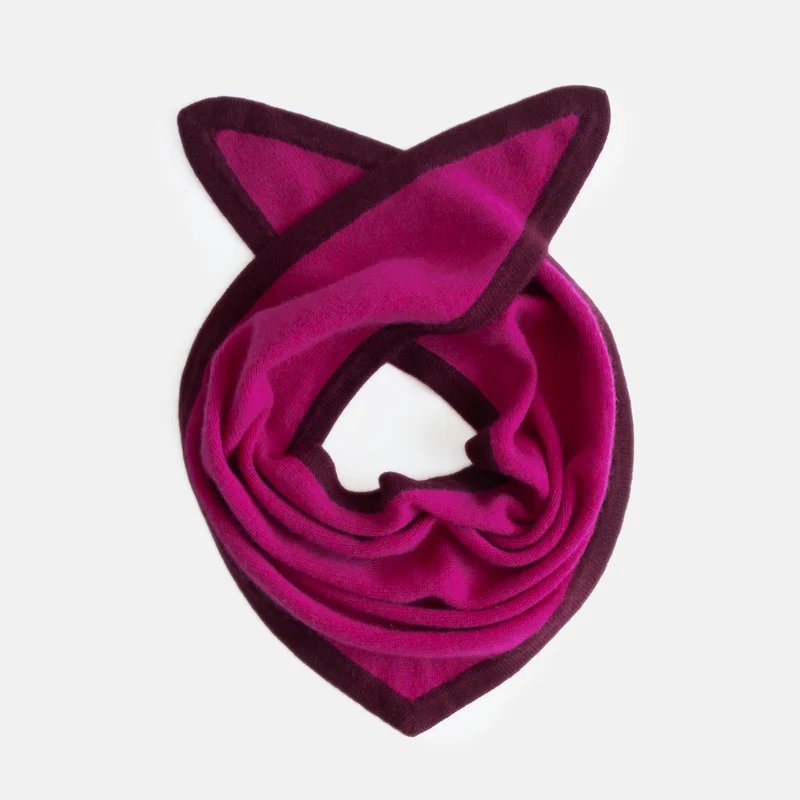 Raspberry/Burgundy Cashmere Triangle Scarf