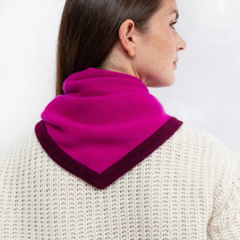 Raspberry/Burgundy Cashmere Triangle Scarf