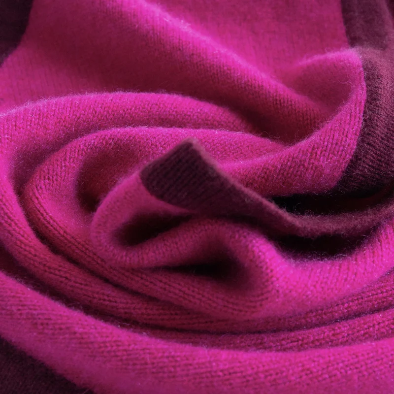 Raspberry/Burgundy Cashmere Triangle Scarf