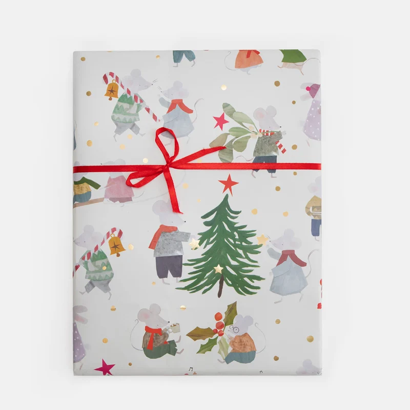 Festive Mice Christmas Wrapping Paper