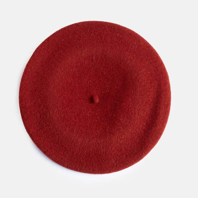 Rust Orange Pure Merino Classic Beret
