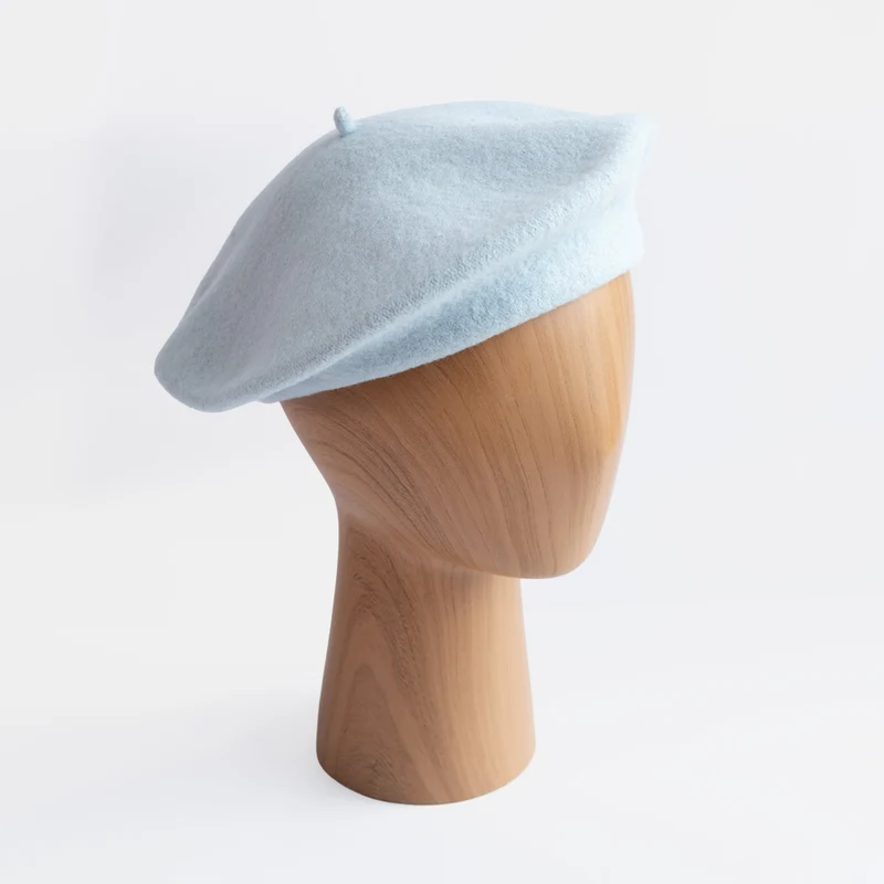 Ice Blue Pure Merino Classic Beret
