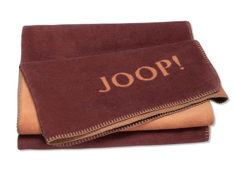 JOOP Wohndecke Uni-Doubleface granat-kupfer