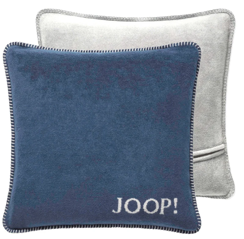 JOOP Kissenhülle Uni Doubleface navy-silber