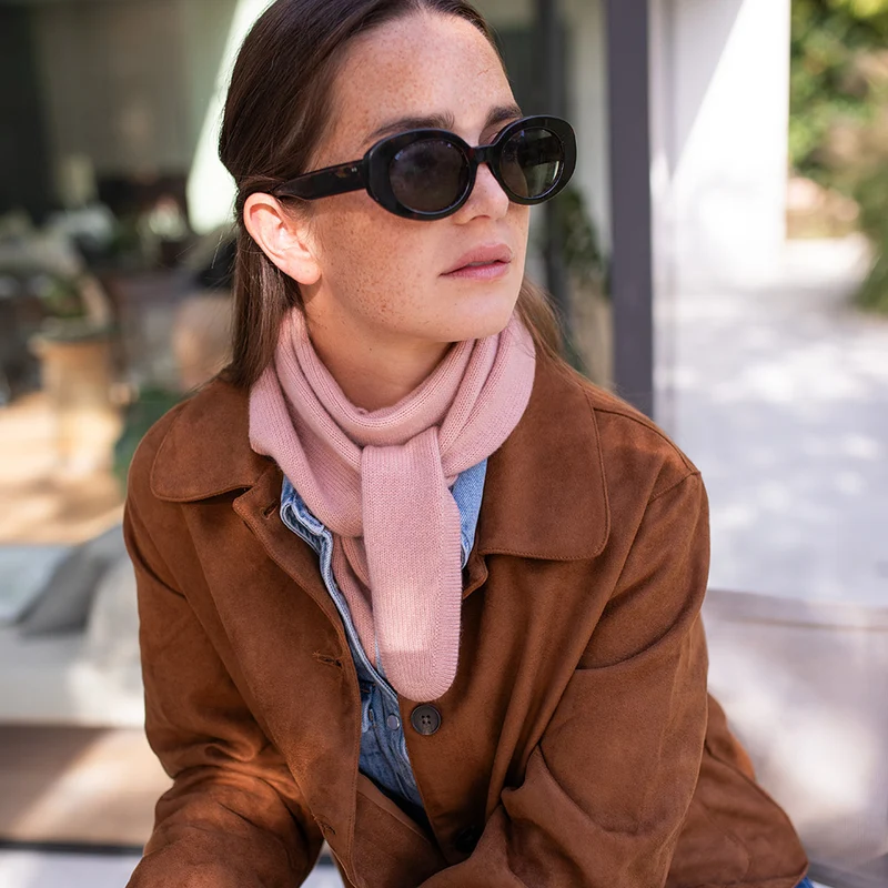 Soft Pink Cashmere Neck Scarf