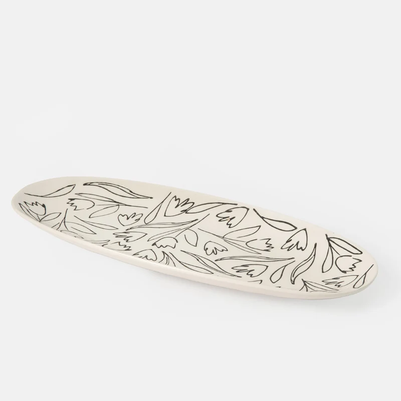 Outline Flowers 35cm Platter
