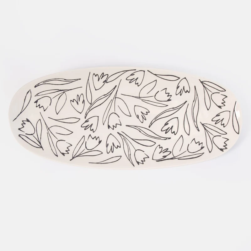 Outline Flowers 35cm Platter