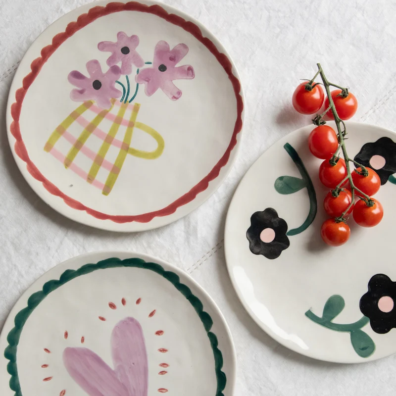 Lilac Heart Burst Ceramic Plate