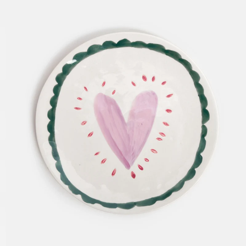 Lilac Heart Burst Ceramic Plate
