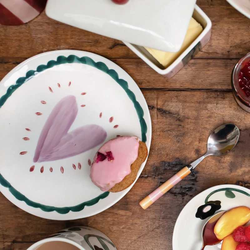 Lilac Heart Burst Ceramic Plate