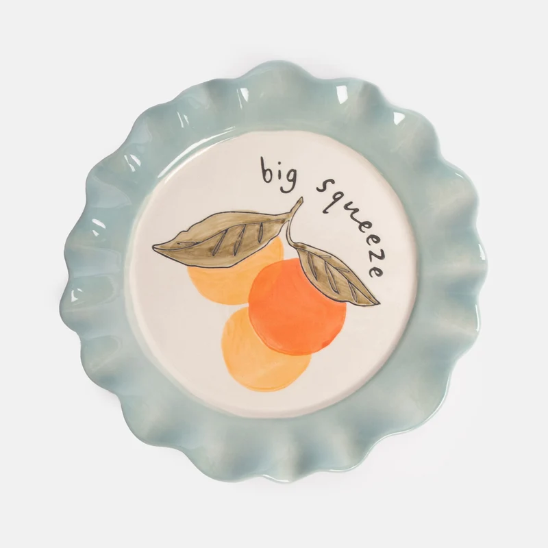 Big Squeeze Oranges Ceramic Plate