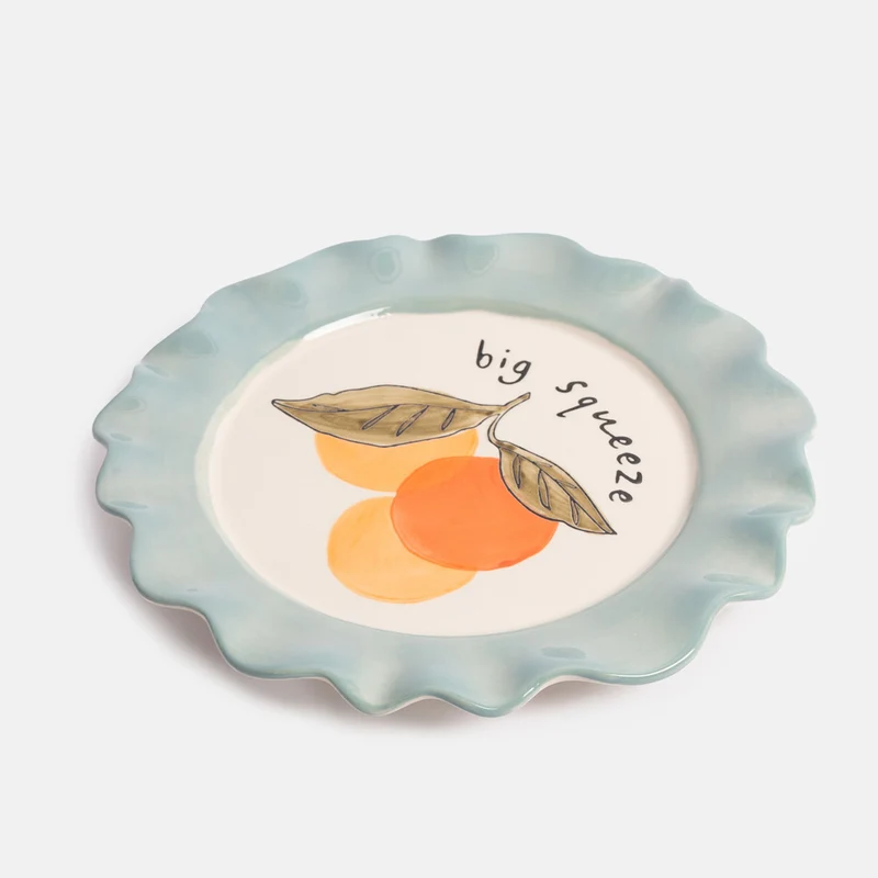 Big Squeeze Oranges Ceramic Plate