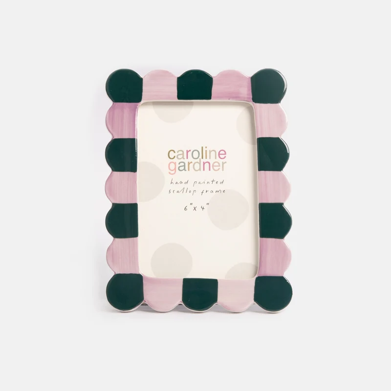 Lilac & Teal Scallop Edge Photo Frame 4x6"
