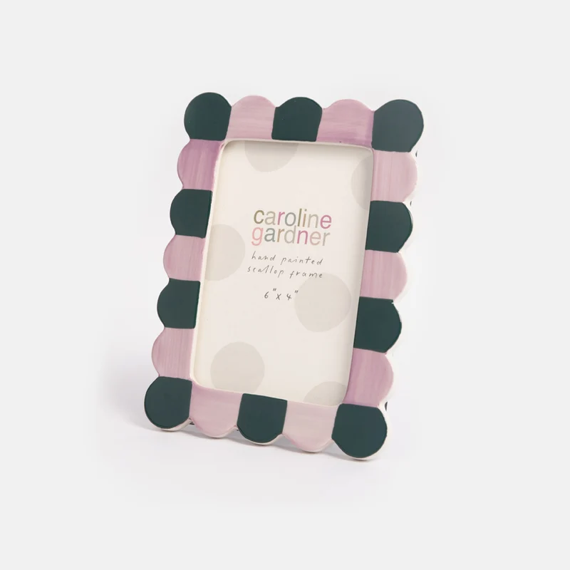 Lilac & Teal Scallop Edge Photo Frame 4x6"