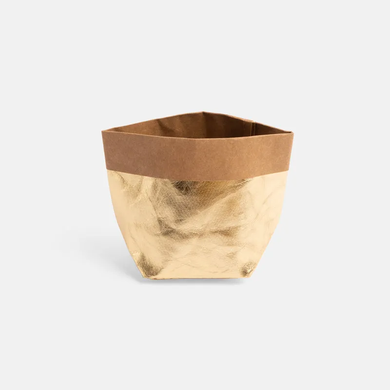 Gold/Kraft Outline Hearts Paper Storage Pots Set of 2