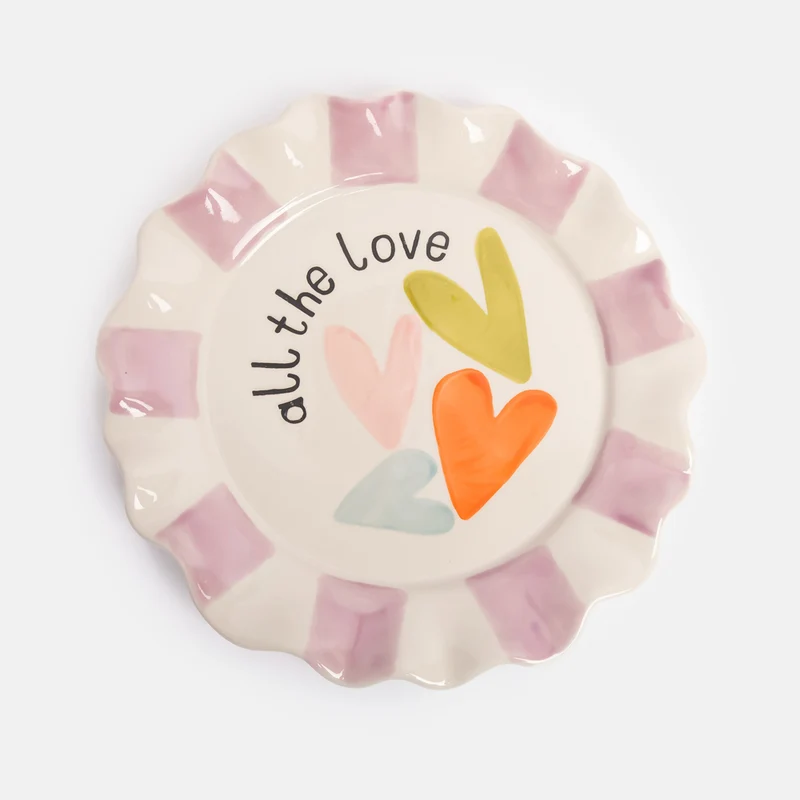 All The Love Multi Hearts Ceramic Plate