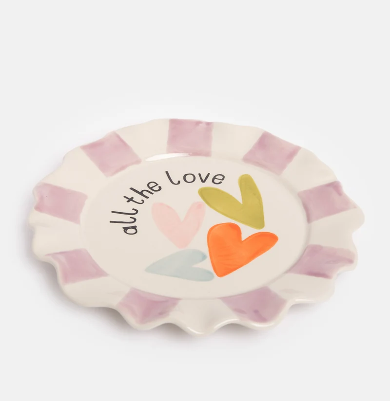 All The Love Multi Hearts Ceramic Plate
