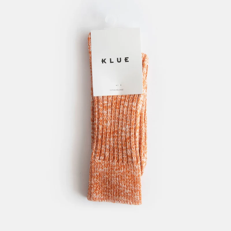 Men's Orange Melange Cotton Socks