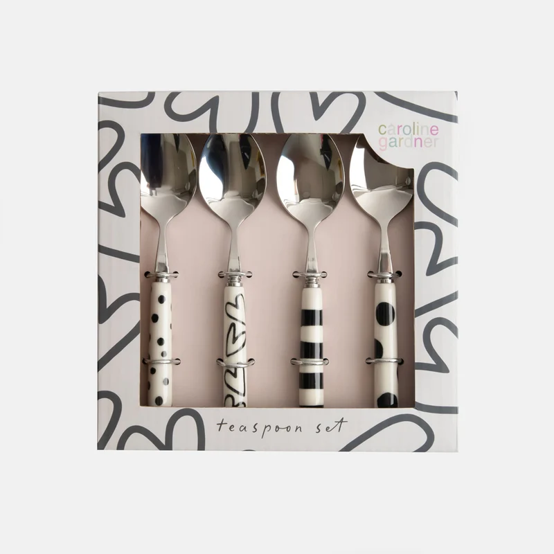 Mono Patterns Stoneware Teaspoons Set of 4