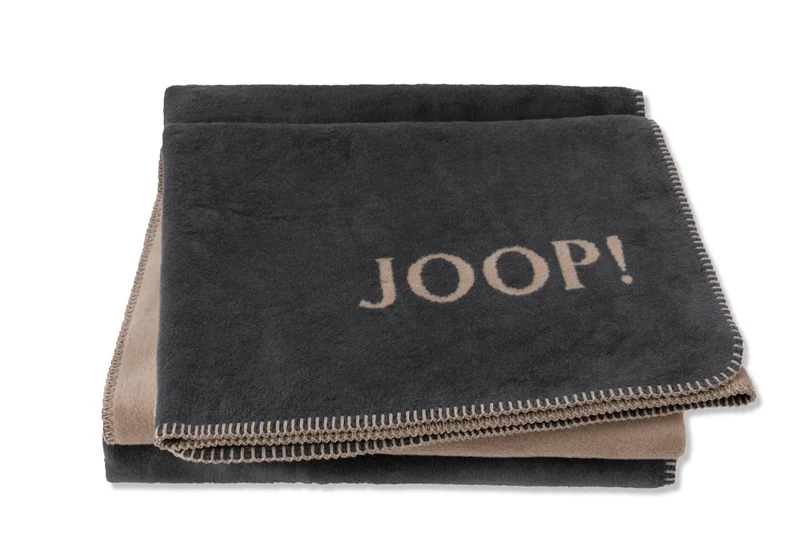 JOOP Wohndecke Uni-Doubleface anthrazit-karamell