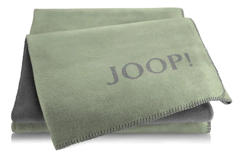 JOOP Wohndecke Uni-Doubleface oliv-stein