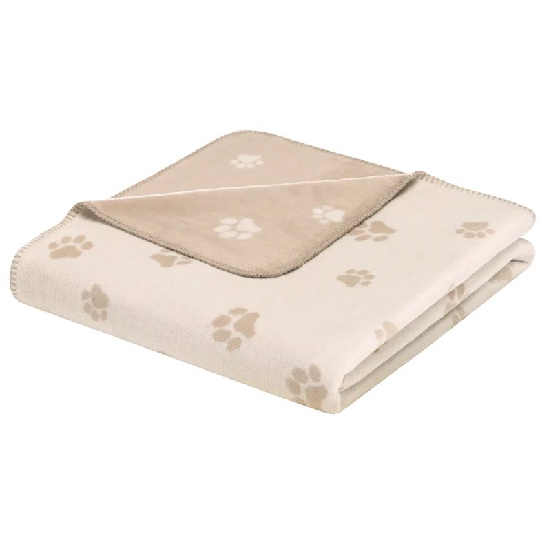 Cawö Wohndecke We love Dogs Paws 62470 natur-beige