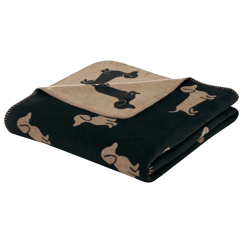 Cawö Wohndecke We love Dogs 62460 schwarz-beige