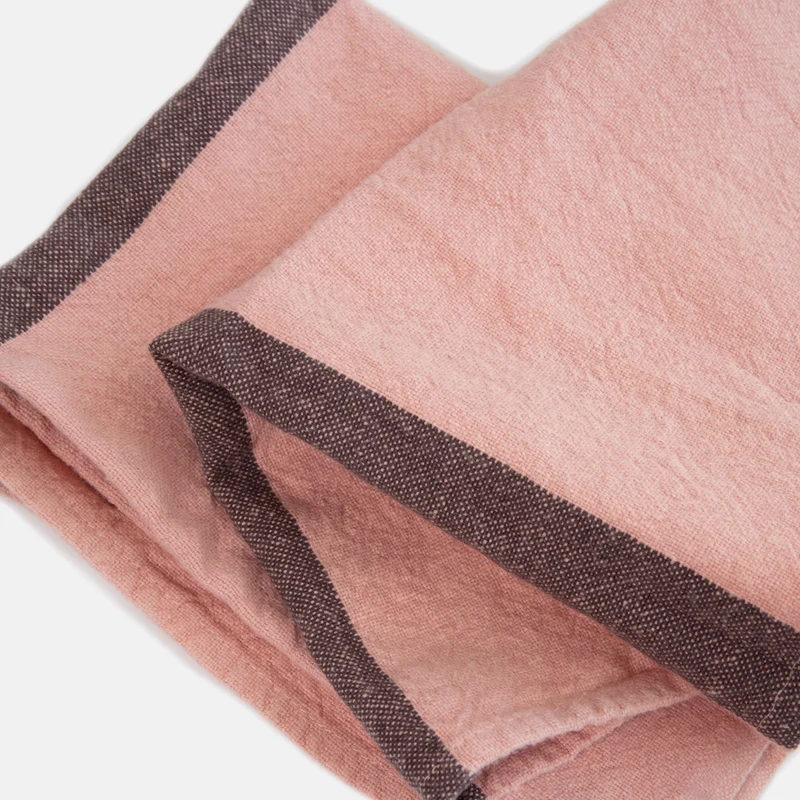 Petal Pink Stripe Linen Placemats Set of 2