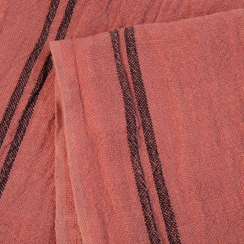 Pink Stripe Linen Tea Towel