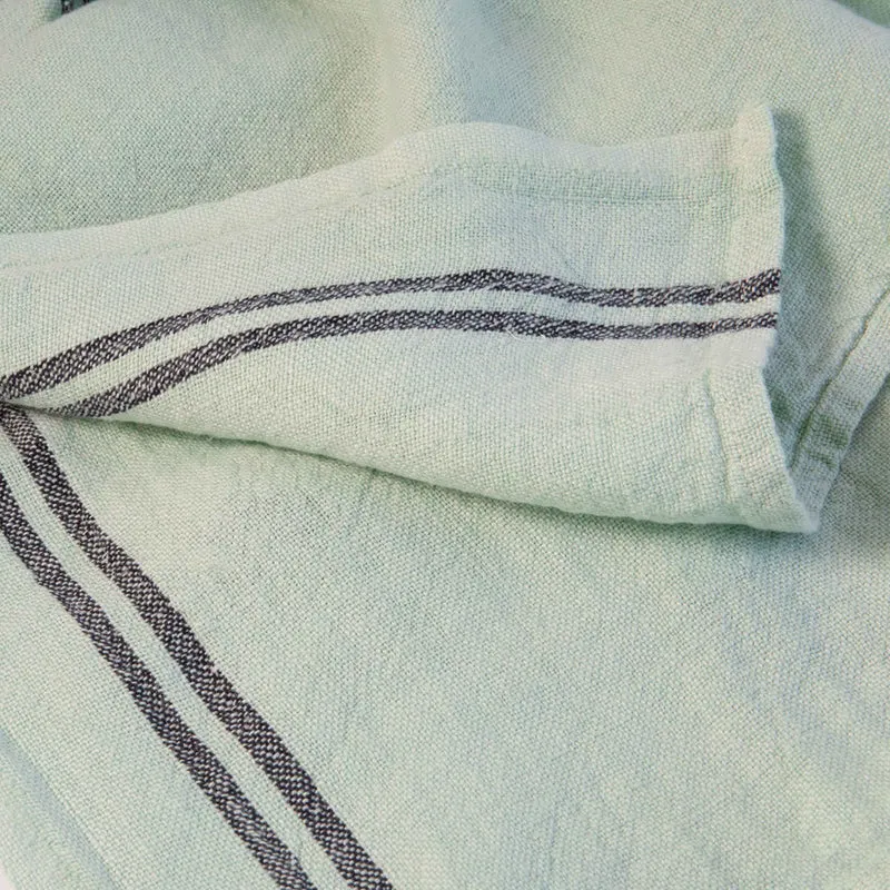 Mint Green Stripe Linen Tea Towel