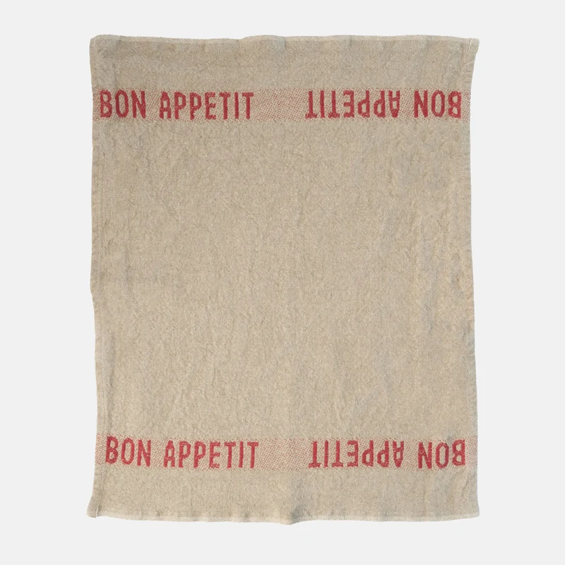 Natural/Red Bon Appetit Linen Napkins Set of 4