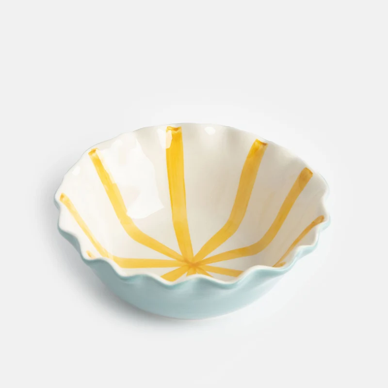 Blue Scallop Edge Cereal Bowl