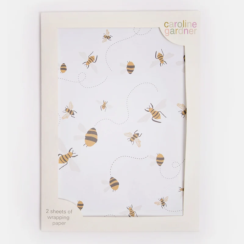 Bees Wrapping Paper Set of 2 Sheets