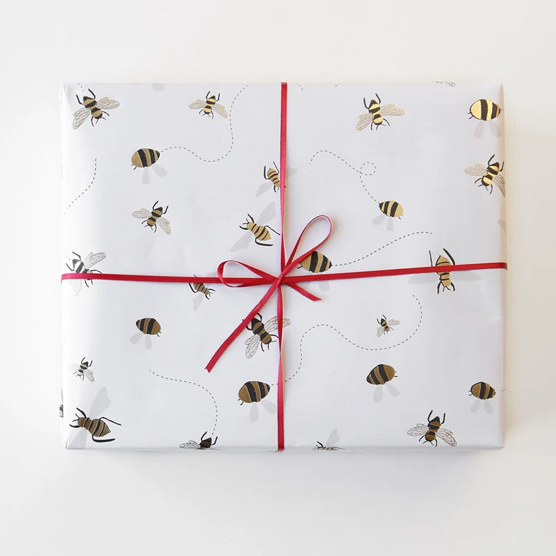 Bees Wrapping Paper Set of 2 Sheets