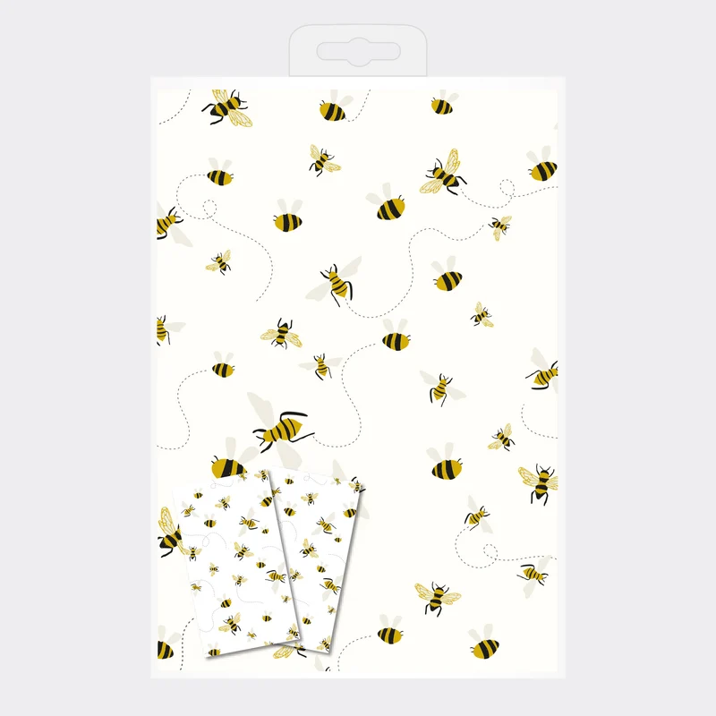 Bees Wrapping Paper and Tags Set of 2